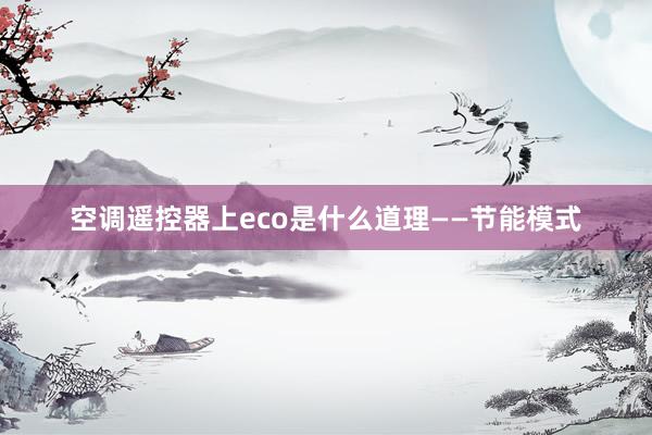 空调遥控器上eco是什么道理——节能模式