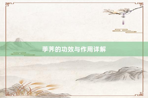 荸荠的功效与作用详解